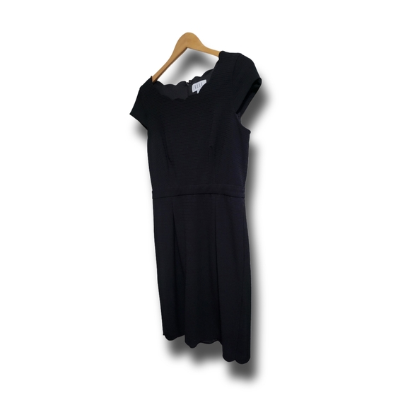 🌿Elle Women's Size 10 Black Dress Scalloped Neckline-Beautiful! - Picture 4 of 13